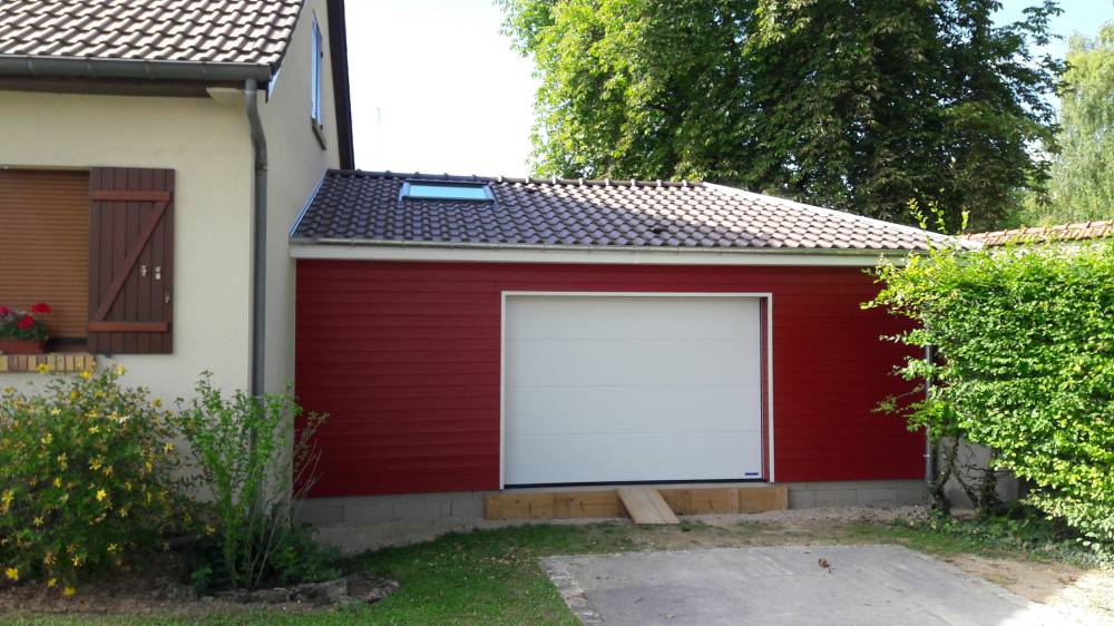 extension garage ossature bois + bardage bois